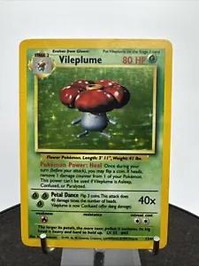Pokémon Vileplume 15/64 Jungle - ERROR NO SYMBOL MISPRINT HOLO RARE MP - Picture 1 of 24