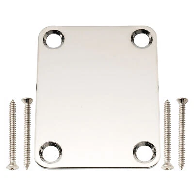 Musiclily Pro Nickel 4-Bolt Steel Neck Plate For Stratocaster Telecaster Guitar
