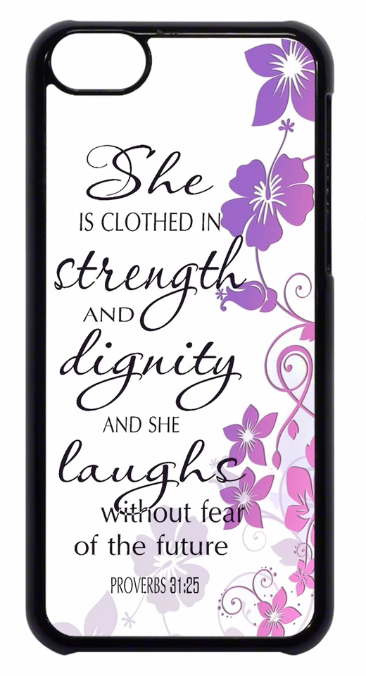 Versículo Bíblico ELLA ES Proverbios Patrón Rígido Trasero Estuche Cubierta Para Apple iPod 4 5 6 7 Foto 1 de 3