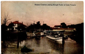 CARTOLINA Steamer Crescent at Feeder Louis Young's Hotel Akron Ohio Old 0648 - Foto 1 di 2