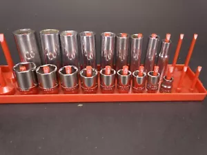 Vintage Craftsman USA 3/8 6pt metric deep/ shallow socket set 18pc - Picture 1 of 7