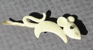 Mouse Figurine Mamselle Mouse Vintage Bobby Pin Hair Pin White Mouse Adorable -- - Picture 1 of 1