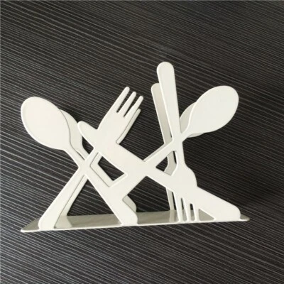 PORTA SALVIETTE TOVAGLIOLI DA TAVOLA IN METALLO VERNICIATO PORTATOVAGLIOLI BIANC - Immagine 1 di 3