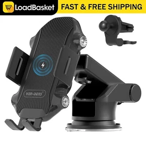 Automatic Clamping Wireless Car Charger Fast Charging Phone Mount Holder UK Sell - Picture 1 of 8