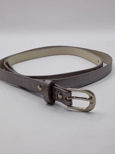 Metallic Skinny Belt 33"-36" With Silver Coloured Buckle Jeans - Picture 1 of 16