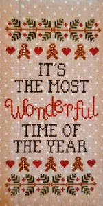 Wunderbare Jahreszeit - Lebkuchenmänner und Herzen - Kreuzstichkarte - Bild 1 von 2