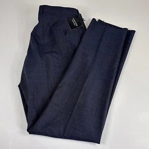Pantalones de vestir Nordstrom talla 38 NUEVOS $50 100 % lana azul marino armada negro pata de gallo - Imagen 1 de 6