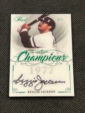 2017 Reggie Jackson Leaf Pearl Champions Autographs Green Holo #CH-RJ1 2/2