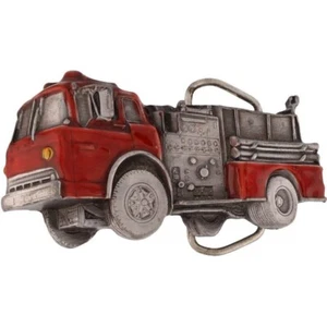 Fire Engine Truck Firetruck Fireman Fighter Dept Emt 1970s Vintage Belt Buckle - Picture 1 of 5