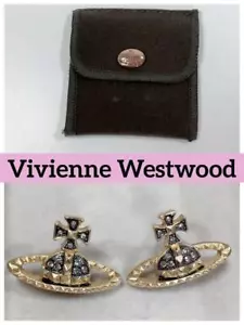 Vivienne Westwood Women Earring Studded Rhinestone Orb Limited Edition VHTF Rare - Picture 1 of 8