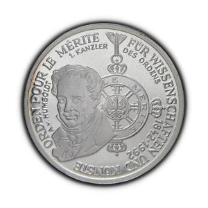 GERMANY. 1992, 10 Mark, Silver, D - Order Pour-le-Merité, Humboldt Proof, Munich - Picture 1 of 3