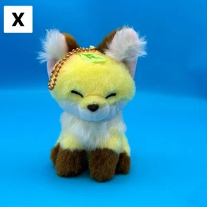 AMUSE Chokon to Kitsune Fox Small Yellow with Leaf AMUFUN Plush Keychain ToyDoll - Picture 1 of 9