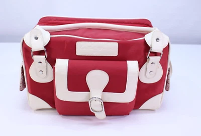 Bolsa para câmera atrevida limão vermelha branca estojo floral inserções ajustáveis lona - Imagem 1 de 4