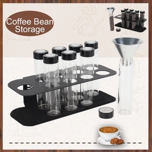 8 Pack Single Dose Coffee Beans Storage Tubes Glass Cellars W/Exhaust Valves - Picture 1 of 13