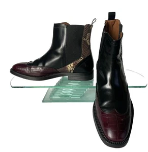 By Melee Birger Leather/Croc Chelsea Ankle Boots EU 39 US 9 - Picture 1 of 12
