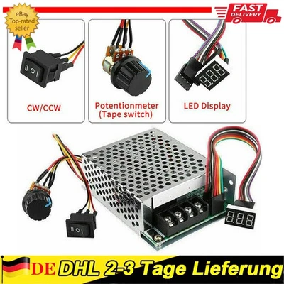 PWM Motor Speed Controller DC 10~55V 60A Speed Controller CW CCW Reversible DE - Bild 1 von 4