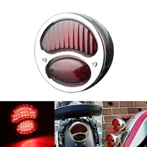 Retro Motorcycle Duolamp Rear Brake Tail Light For Harley Chopper Cafe Racer - Picture 1 of 9