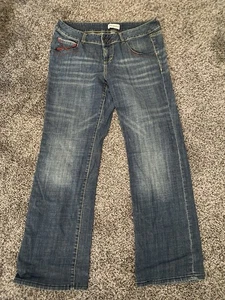 Venezia Jeans 14 Stretch Blue Denim Embroidered Pockets Boot Cut Leg  - Picture 1 of 9