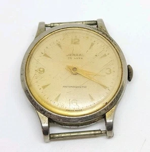 Vintage Jerral DeLuxe Inter American 1J Mechanical Wrist Watch For Repair - Picture 1 of 6