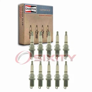 10 pc Champion Copper Plus Spark Plugs for 2004-2005 Porsche Carrera GT 5.7L fx - Picture 1 of 5