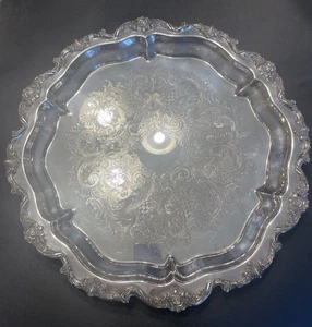 Royal Rose by Wallace 9921 Silber Platte, Vintage rund 15 1/2" TOP - Bild 1 von 3
