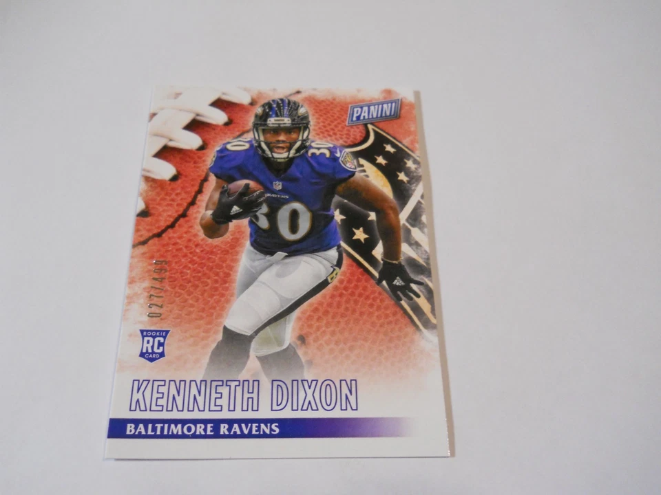 KENNETH DIXON 027/499 ROOKIE CARD BALTIMORE RAVENS 2016 PANINI BLACK FRIDAY - Image 1 of 2