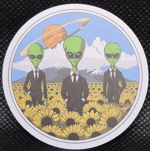 Men In Black Alien UFO UAP Round Decal Sticker. Approximately 2" - Picture 1 of 5