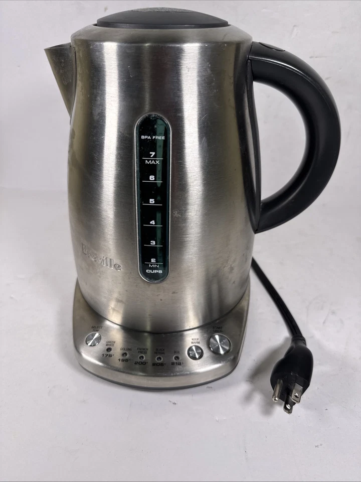 Hervidor eléctrico Breville BKE720 7 tazas 120v 1500w Temp Select acero inoxidable funciona Foto 1 de 4