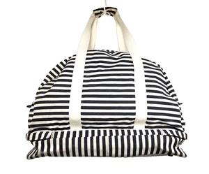Kate Spade Saturday Weekender große Canvas-Tasche Seesack Reisegepäck Streifen - Bild 1 von 23