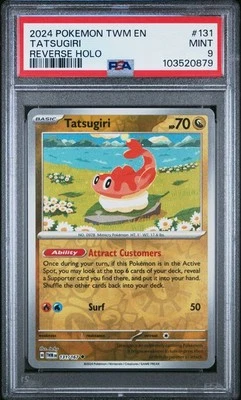 2024 POKEMON TWM EN #131 TATSUGIRI REVERSE HOLO PSA 9 TWILIGHT MASQUERADE POP 22 - Image 1 of 2