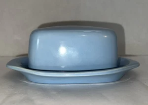Blaue Butterdose mit Deckel Vintage von Pacific Made in Calif, USA - Bild 1 von 18