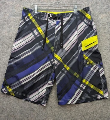 Bañador Oakley Boardshorts para hombre 34 azul amarillo elástico activo playa surf Foto 1 de 4