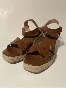 Women's Sandal Wedge Brown by Time and Tru Size 11 Memory Foam Insole New - Picture 1 of 6