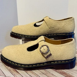 Dr Martens T-Bar hazy gelb lang genappt Wildleder Mary Jane Unisex M 11 W 12 Schuhe - Bild 1 von 8