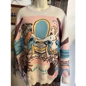 Cider Women’s Greek Rome Art Sweater Multicolor Size L - Picture 1 of 5