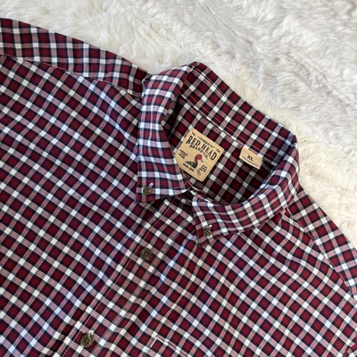 Red Head Button Up L/S Mens XL Red Plaid Shirt Cowboy Outdoor Button Down - Image 1 of 4