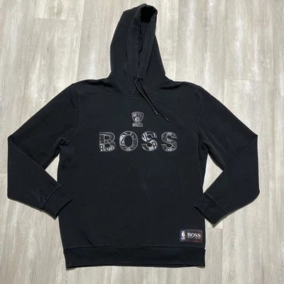 Moletom com capuz Hugo Boss x Brooklyn Nets preto tamanho GG masculino - Imagem 1 de 4