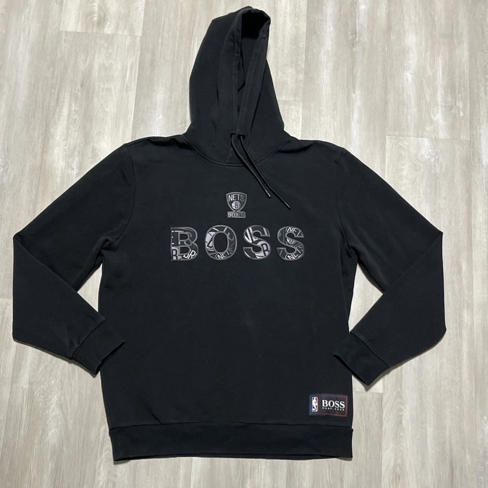 Sudadera con capucha negra Hugo Boss x Brooklyn Nets talla XL para hombre Foto 1 de 4