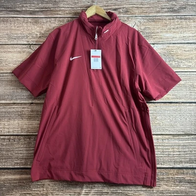 Chaqueta Nike Coaches 1/4 Cremallera Con Capucha SS Roja Blanca Para Hombre Grande Activa FJ9548-613 Foto 1 de 4
