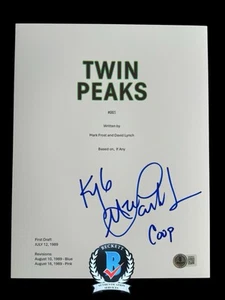 KYLE MACLACHLAN SIGNED + COOPER TWIN PEAKS 8.5X11 SCRIPT COVER BECKETT COA-D - Foto 1 di 4