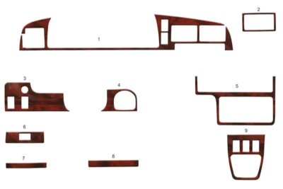 Kit de molduras de tablero de aspecto de madera para Toyota 4 Runner 1989-1996 panel interior automático Foto 1 de 4