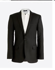 J.Crew Mens $498 Slim Thompson Suit Jacket Worsted Wool Black Size 38S G1730