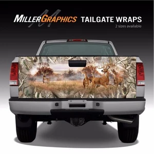 Whitetail Buck Deer Camo "Obliteration" Truck Tailgate Vinyl Graphic Decal Wrap - Picture 1 of 1