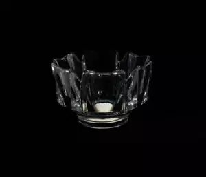 Orrefors Corona Bowl 4384 Round 5-5/8 inch 6-panel Crystal Lars Hellsten Sweden - Picture 1 of 4