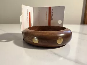 Holz Armband Armreif Kreis Handarbeit Delhi Holz Messing Expressions Vintage - Bild 1 von 4