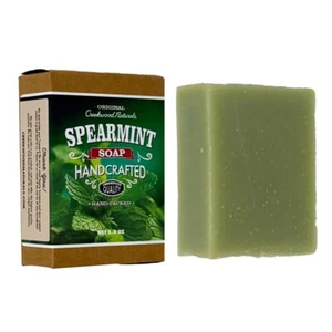 Handcrafted Spearmint Soap Bar - American Made All Natural Soap with Spearmint - Picture 1 of 9
