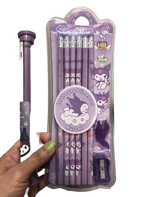 Kuromi 12 pcs pencils w topper & sharpener & Charcoal Toothbrush  - Image 1 of 4