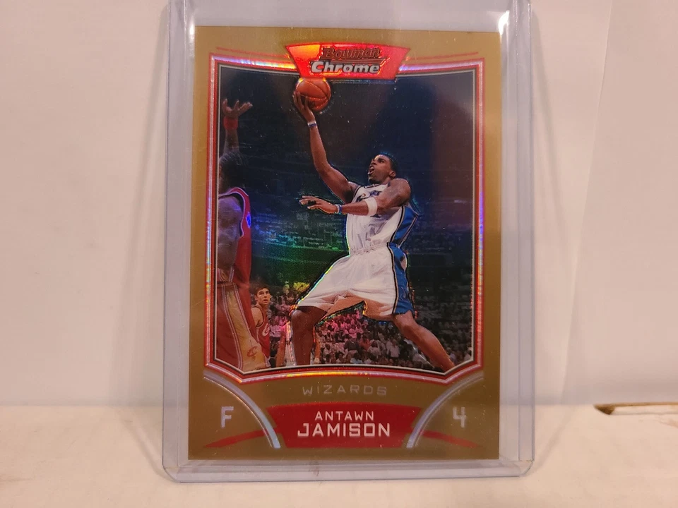 2008 BOWMAN CHROME ANTAWN JAMISON GOLD REFRACTOR #/50 WIZARDS UNC TARHEELS SP - Image 1 of 1