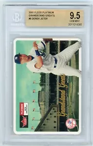 DEREK JETER 2001 Fleer Platinum Grandstand Greats #6 BGS 9.5 Gem Mint Pop 2 - Picture 1 of 2