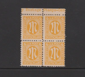AM-Post 4 z Br I 6 Pfennig im 4er-Block mit Randplattenfehler postfrisch - Picture 1 of 1